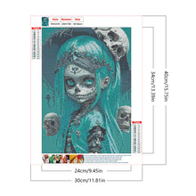 Load image into Gallery viewer, Dark Skull Girl 30*40CM(Canvas) Full Round Drill Diamond Painting
