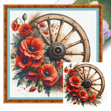 Load image into Gallery viewer, Poppy Cartwheel - 40*40CM 11CT Stamped Cross Stitch
