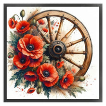 Load image into Gallery viewer, Poppy Cartwheel - 40*40CM 11CT Stamped Cross Stitch
