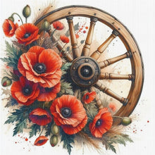 Load image into Gallery viewer, Poppy Cartwheel - 40*40CM 11CT Stamped Cross Stitch
