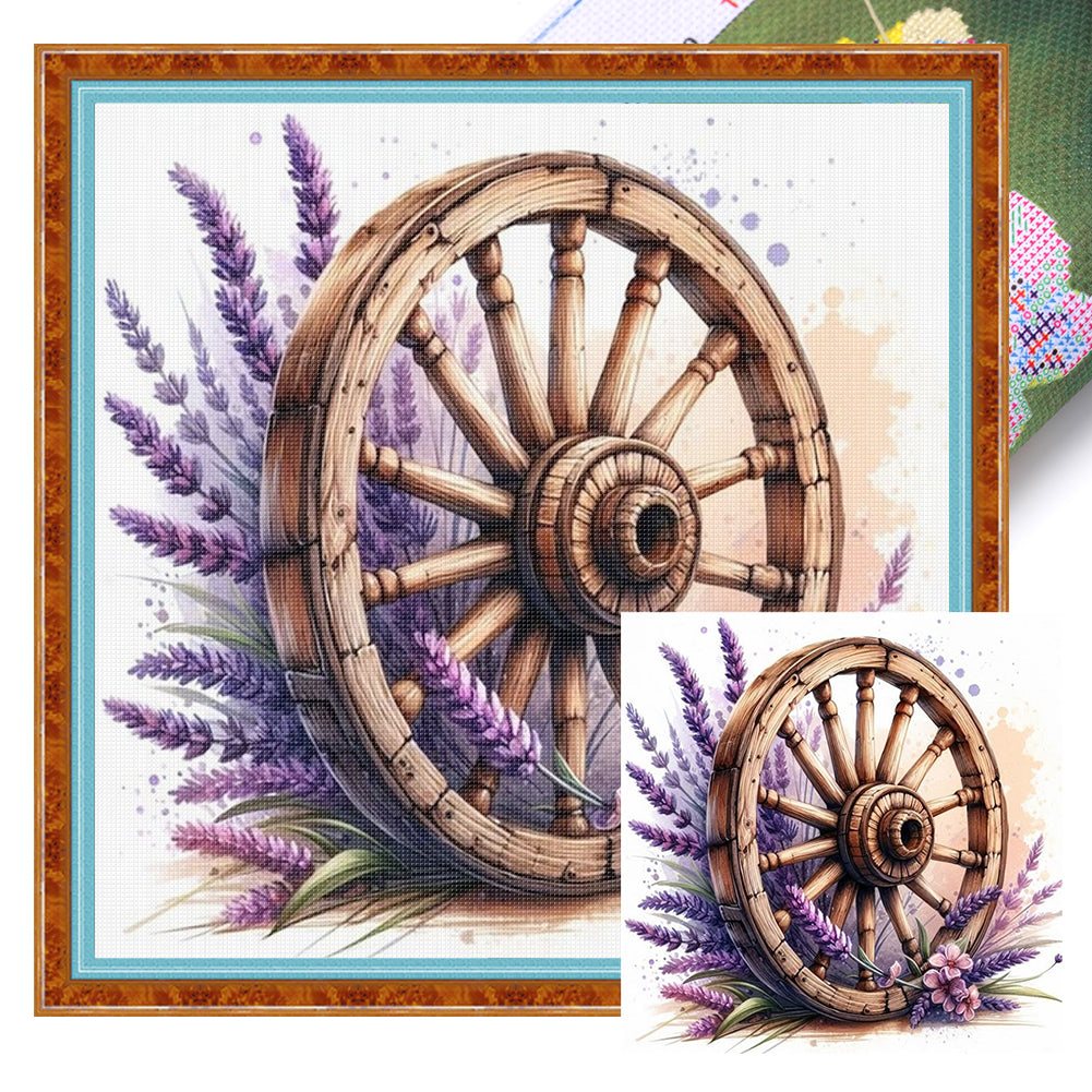 Lavender Cartwheel - 40*40CM 11CT Stamped Cross Stitch