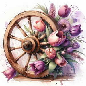 Tulip Cartwheel - 40*40CM 11CT Stamped Cross Stitch