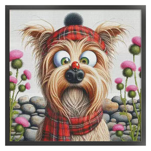 Cross-Eyed Dog - 65*65CM 14CT Stamped Cross Stitch(Fairy Brand)