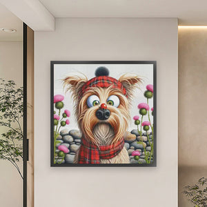 Cross-Eyed Dog - 65*65CM 14CT Stamped Cross Stitch(Fairy Brand)