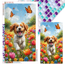 Load image into Gallery viewer, Dog And Flower 40*70CM(Canvas) Full Round Drill Diamond Painting
