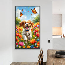 Load image into Gallery viewer, Dog And Flower 40*70CM(Canvas) Full Round Drill Diamond Painting
