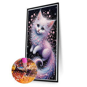 Cat 40*70CM(Canvas) Full Round Drill Diamond Painting