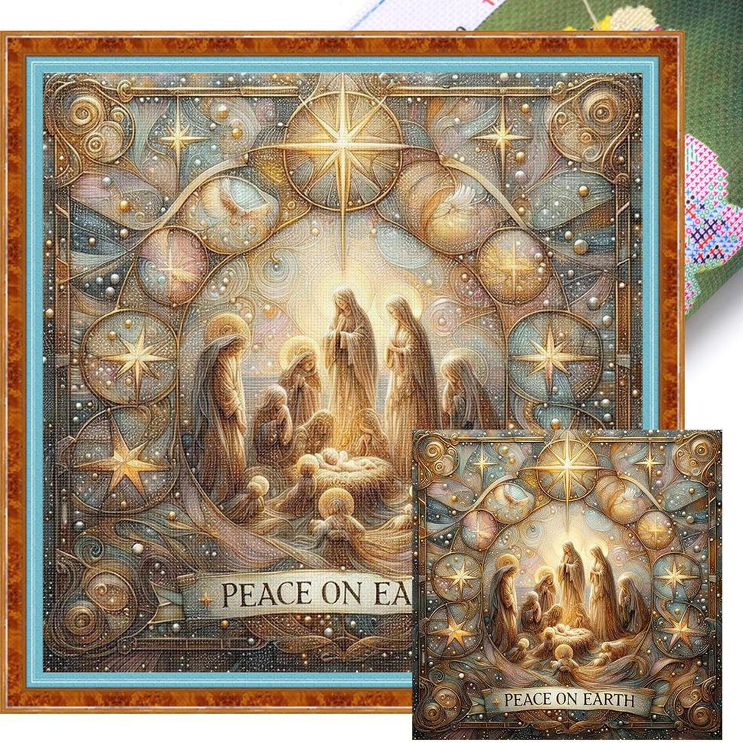 Nativity Of Jesus - Full 14CT Stamped Cross Stitch 40x40CM - Huacan