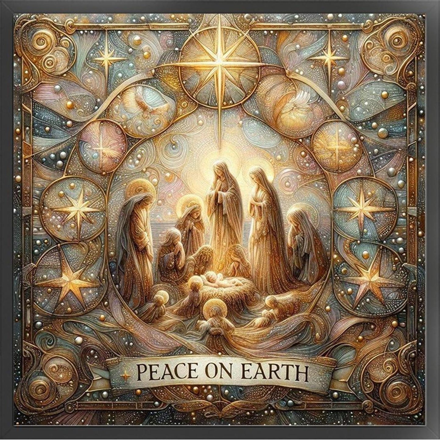 Nativity Of Jesus - Full 14CT Stamped Cross Stitch 40x40CM - Huacan