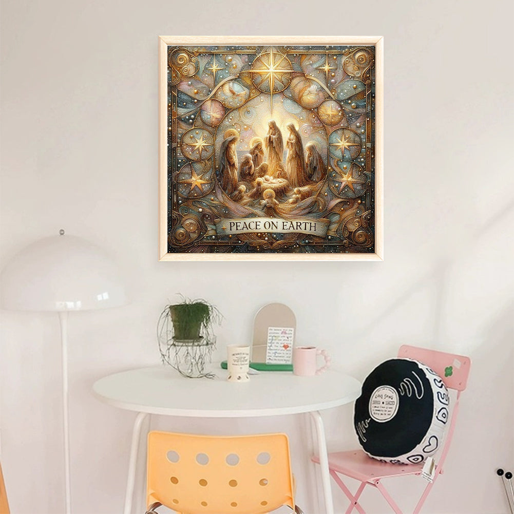 Nativity Of Jesus - Full 14CT Stamped Cross Stitch 40x40CM - Huacan