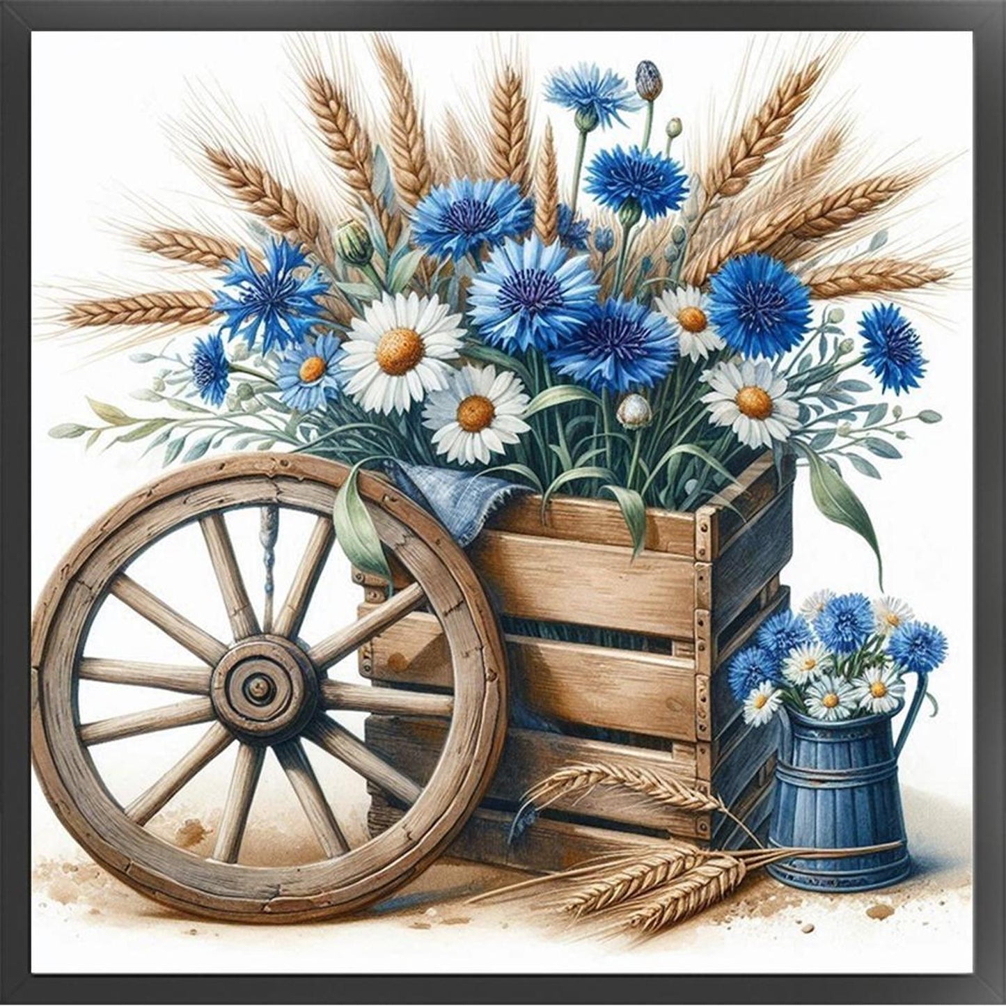 Daisy Wheel - Full 18CT Stamped Cross Stitch 25x25CM - Huacan