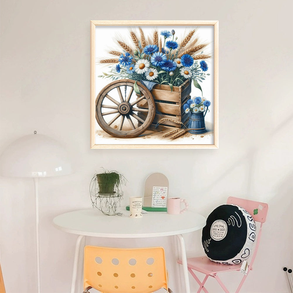 Daisy Wheel - Full 18CT Stamped Cross Stitch 25x25CM - Huacan