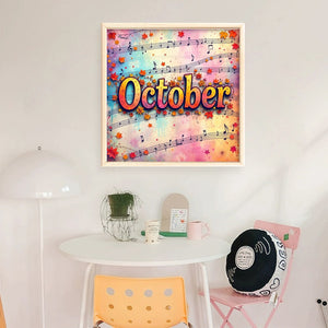 October - 25*25CM 18CT Stamped Cross Stitch