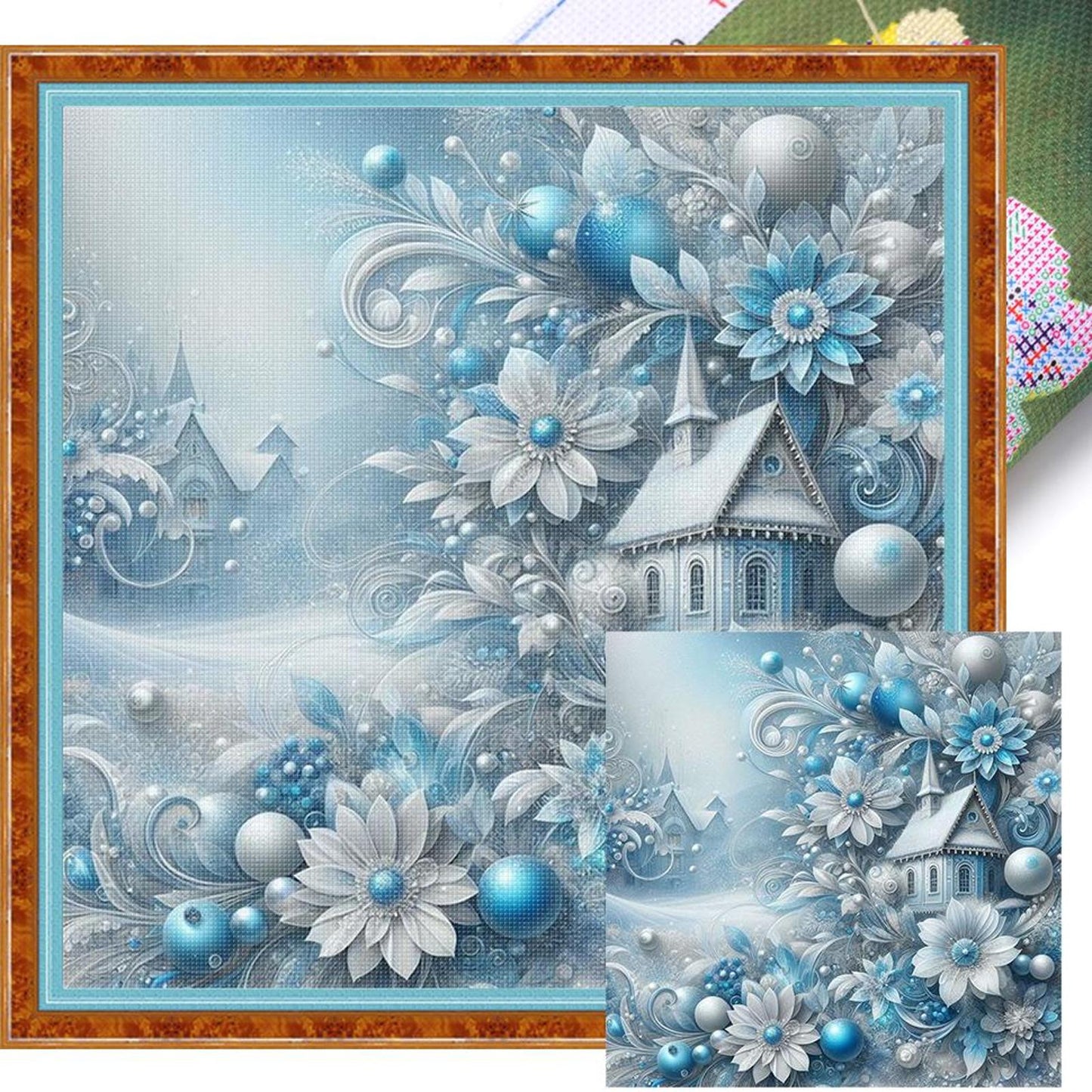 Winter Scenery - Full 11CT Stamped Cross Stitch 40x40CM - Yishu