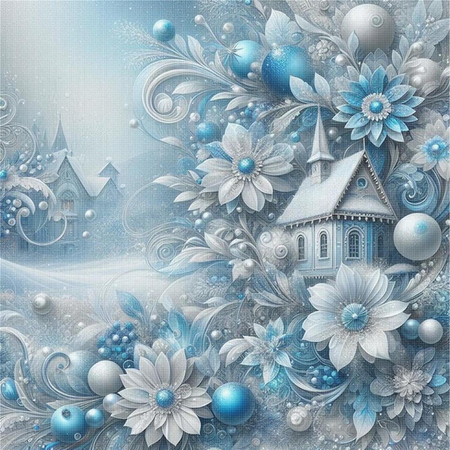 Winter Scenery - Full 11CT Stamped Cross Stitch 40x40CM - Yishu
