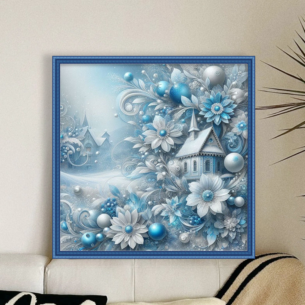 Winter Scenery - Full 11CT Stamped Cross Stitch 40x40CM - Yishu