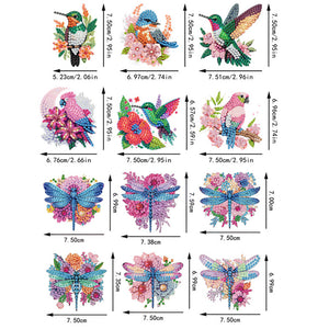 12PCS 2D Flat DIY Magnetic Refrigerator Stickers Diamond Art Kits for Home Decor