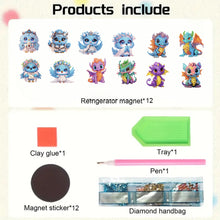 Load image into Gallery viewer, 12PCS 2D Flat DIY Magnetic Refrigerator Stickers Diamond Art Kits for Home Decor
