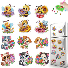 Load image into Gallery viewer, 12PCS 2D Flat DIY Magnetic Refrigerator Stickers Diamond Art Kits for Home Decor
