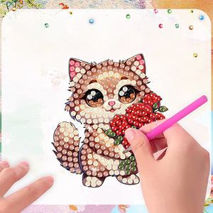 12PCS 2D Flat DIY Magnetic Refrigerator Stickers Diamond Art Kits for Home Decor