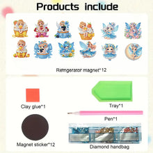 Load image into Gallery viewer, 12PCS 2D Flat DIY Magnetic Refrigerator Stickers Diamond Art Kits for Home Decor
