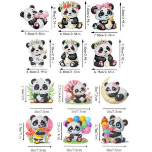 12PCS 2D Flat DIY Magnetic Refrigerator Stickers Diamond Art Kits for Home Decor