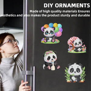12PCS 2D Flat DIY Magnetic Refrigerator Stickers Diamond Art Kits for Home Decor