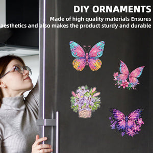 12PCS 2D Flat DIY Magnetic Refrigerator Stickers Diamond Art Kits for Home Decor