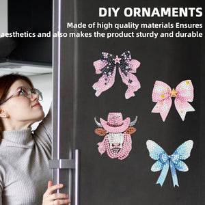 12PCS 2D Flat DIY Magnetic Refrigerator Stickers Diamond Art Kits for Home Decor