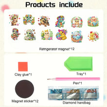 Load image into Gallery viewer, 12PCS 2D Flat DIY Magnetic Refrigerator Stickers Diamond Art Kits for Home Decor
