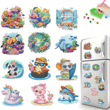 Load image into Gallery viewer, 12PCS 2D Flat DIY Magnetic Refrigerator Stickers Diamond Art Kits for Home Decor
