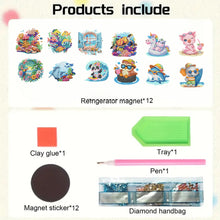Load image into Gallery viewer, 12PCS 2D Flat DIY Magnetic Refrigerator Stickers Diamond Art Kits for Home Decor
