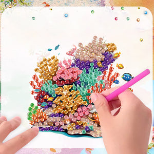 12PCS 2D Flat DIY Magnetic Refrigerator Stickers Diamond Art Kits for Home Decor