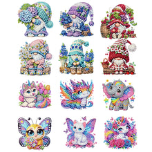Load image into Gallery viewer, 12PCS 2D Flat DIY Magnetic Refrigerator Stickers Diamond Art Kits for Home Decor
