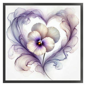 Heart Pansy - 40*40CM 11CT Stamped Cross Stitch