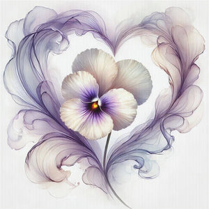 Heart Pansy - 40*40CM 11CT Stamped Cross Stitch