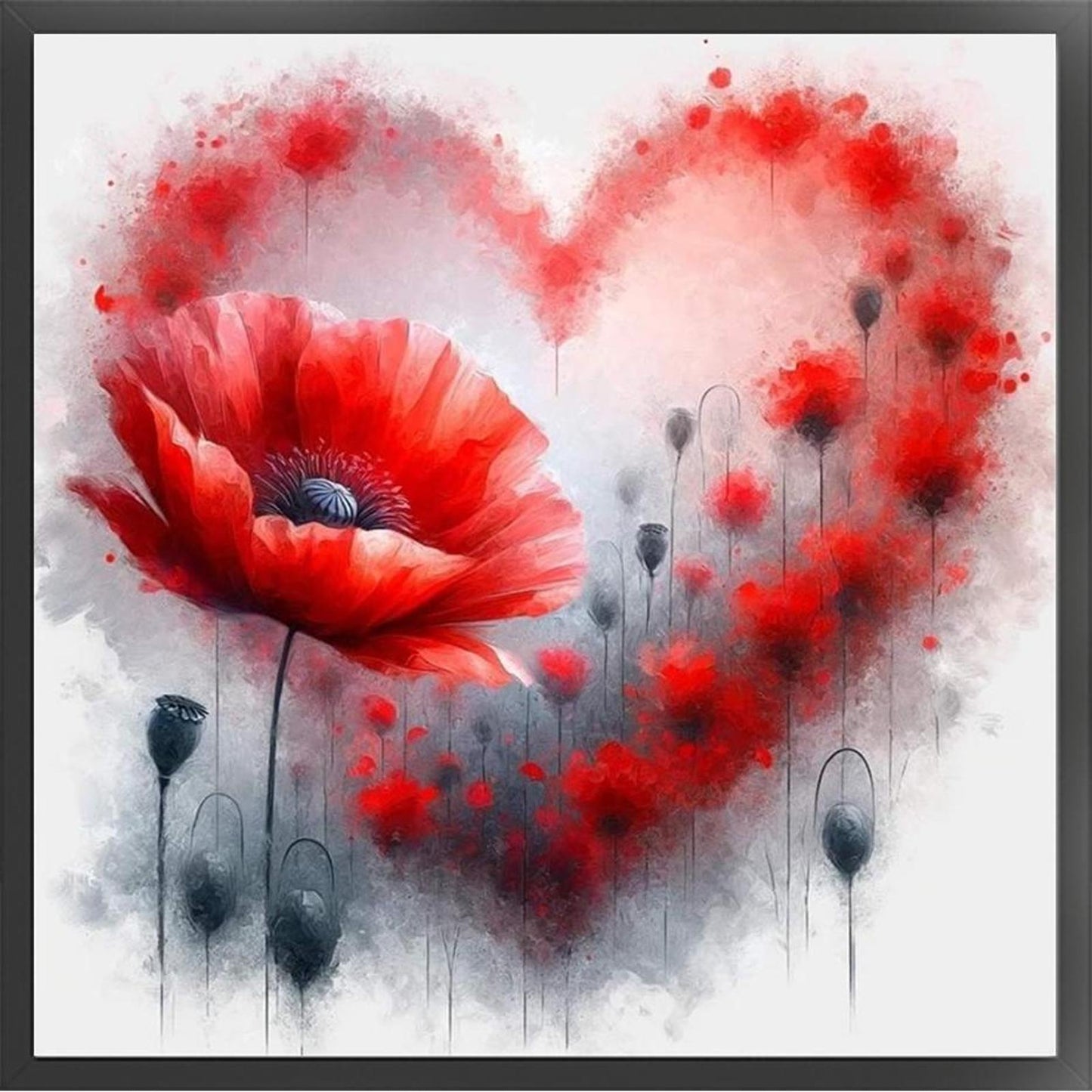 Poppy With Love - Full 11CT Stamped Cross Stitch 40x40CM - Band