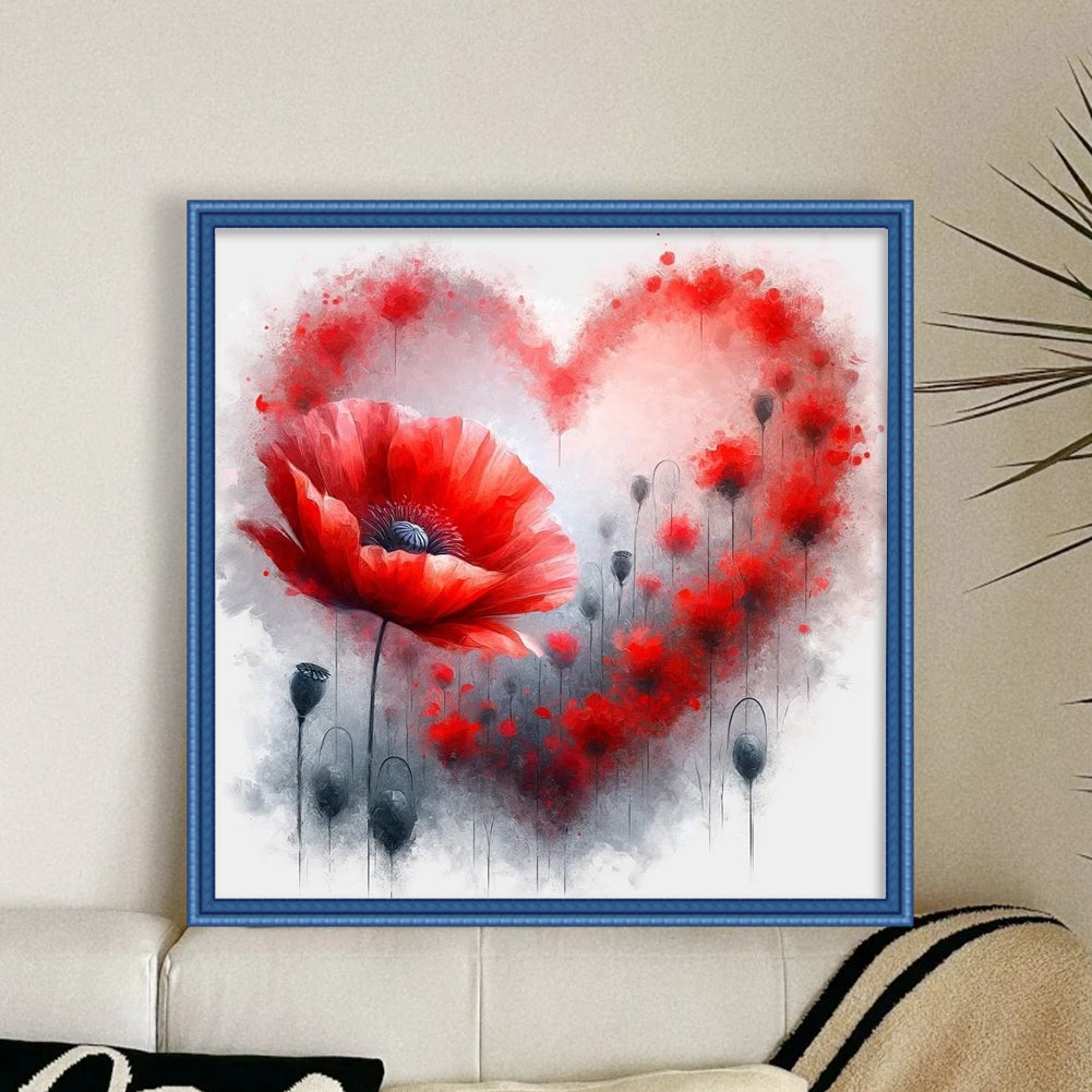 Poppy With Love - Full 11CT Stamped Cross Stitch 40x40CM - Band