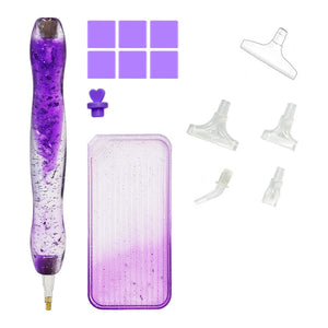 DIY Diamond Painting Pen Diamond Art Pen Diamond Painting Tools (14pcs Purple)