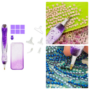 DIY Diamond Painting Pen Diamond Art Pen Diamond Painting Tools (14pcs Purple)