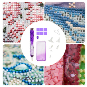 DIY Diamond Painting Pen Diamond Art Pen Diamond Painting Tools (14pcs Purple)