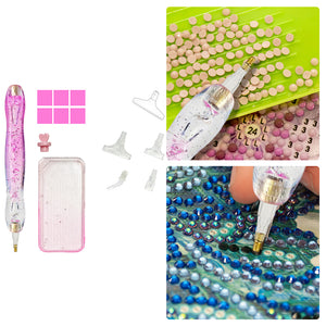 DIY Diamond Painting Pen Diamond Art Pen Diamond Painting Tools (14pcs Pink)