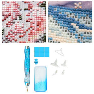 DIY Diamond Painting Pen Diamond Art Pen Diamond Painting Tools (14pcs Blue)