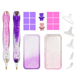 Diamond Painting Pen Diamond Art Pen Diamond Painting Tools (23pcs Pink Purple)