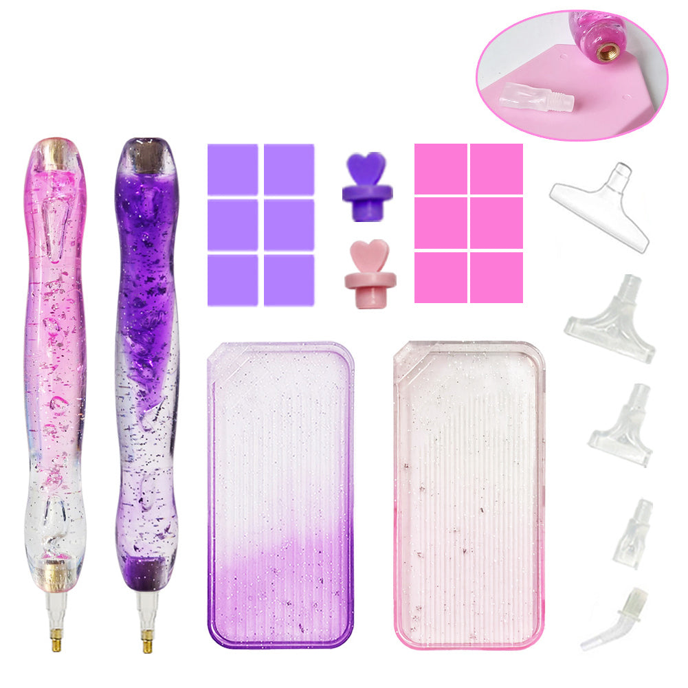 Diamond Painting Pen Diamond Art Pen Diamond Painting Tools (23pcs Pink Purple)