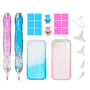 Diamond Painting Pen Diamond Art Pen Diamond Painting Tools (23pcs Pink Blue)