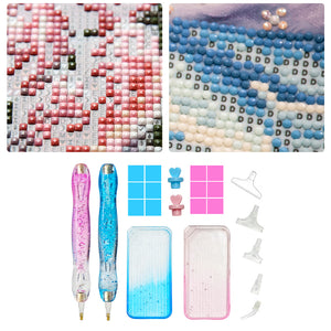 Diamond Painting Pen Diamond Art Pen Diamond Painting Tools (23pcs Pink Blue)