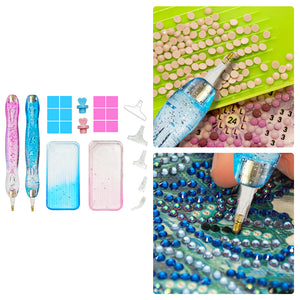 Diamond Painting Pen Diamond Art Pen Diamond Painting Tools (23pcs Pink Blue)
