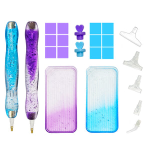 Diamond Painting Pen Diamond Art Pen Diamond Painting Tools (23pcs Blue Purple)
