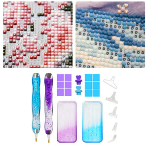 Diamond Painting Pen Diamond Art Pen Diamond Painting Tools (23pcs Blue Purple)